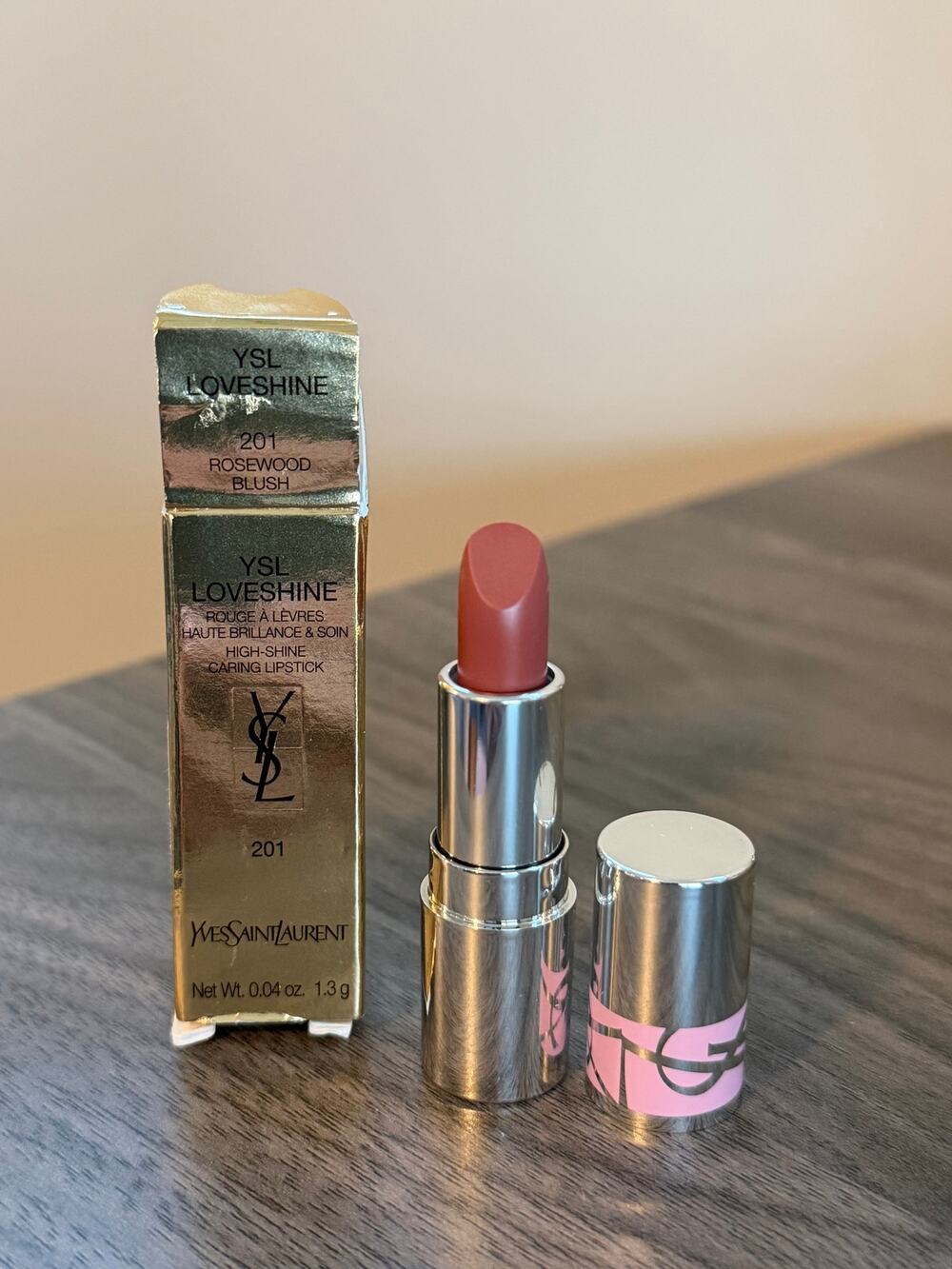YSL Loveshine Lip Oil Stick 201 Rosewood Blush 1.3g Mini NEW